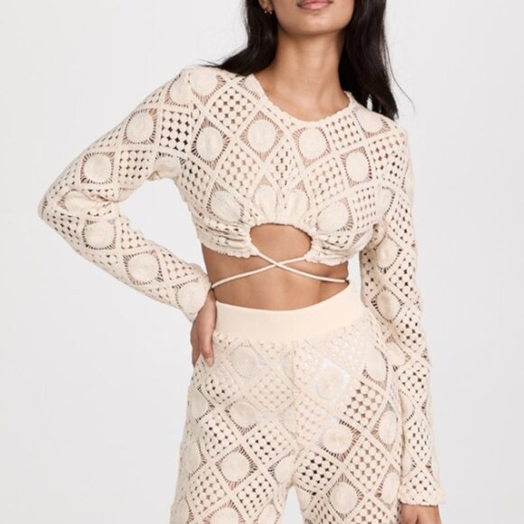 ✨HOST PICK✨ Andrea Iyamah Hira Key Hole Crochet Crop Top - Picture 1 of 11